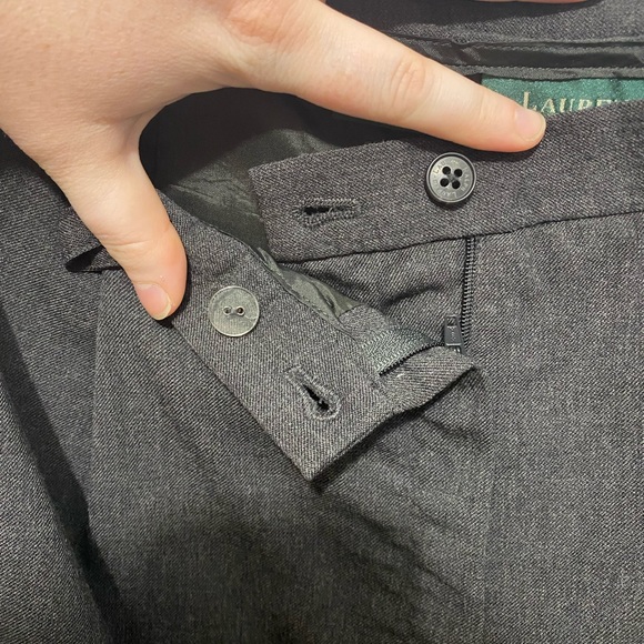 Size 10 High Waisted Ralph Lauren Straight Leg Wool Pants / Trousers - Picture 4 of 5